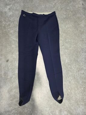 Edelweiss Women's Navy Stirrup Dress Ski Pants Wool Vintage